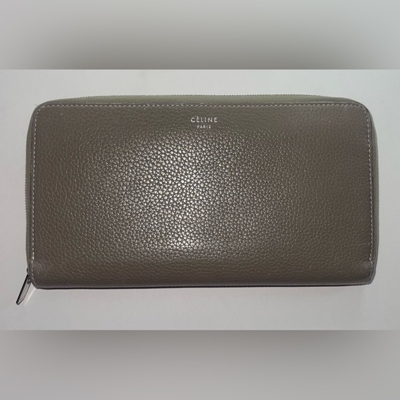 Celine Grained Calfskin Leather Long Zip Around Wallet with Dustbag - Picture 4 of 10